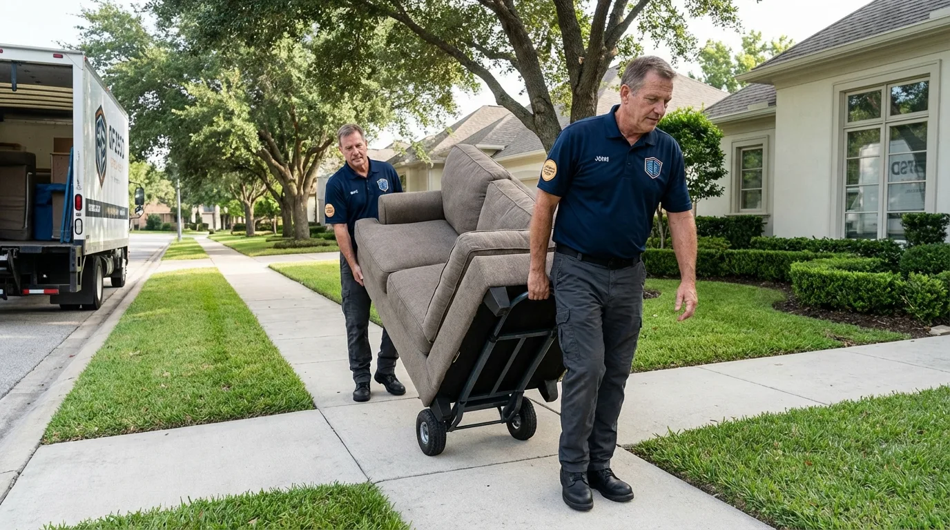 Local residential moving crew loading furniture in Lac du Flambeau, WI